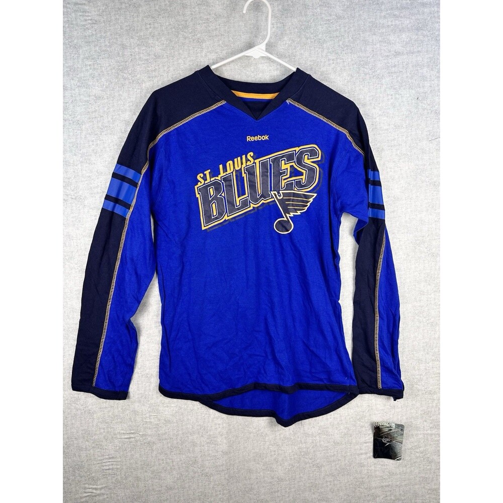 NWT Reebok NHL St Louis Blues Long Sleeve Pullover Shirt Youth Large